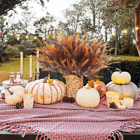 12 Bundles Artificial Fall Flowers Outdoors Fake Fall {5}