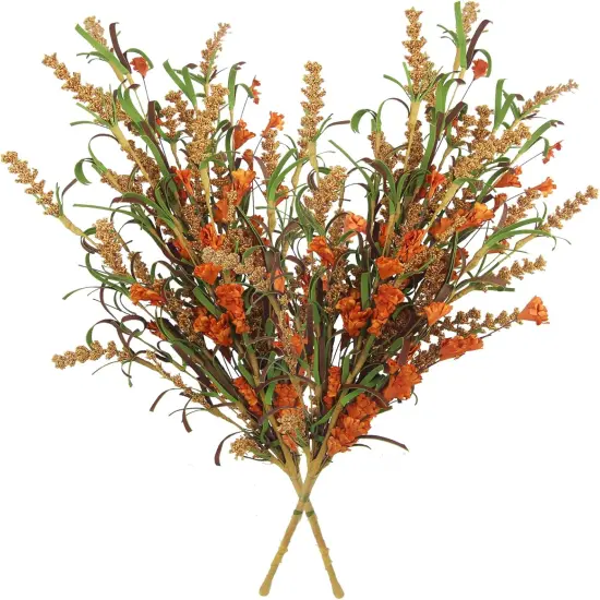 2 Pcs Artificial Fall Flowers for Decoration Bouquet {1}