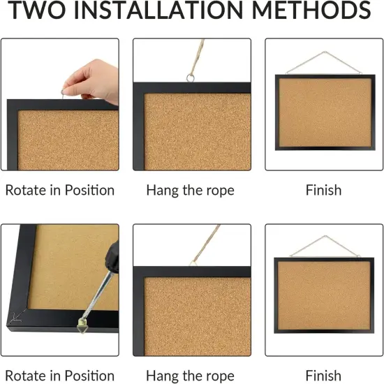 Black Cork Board Bulletin Board, 14.6"X 11(Black) {3}