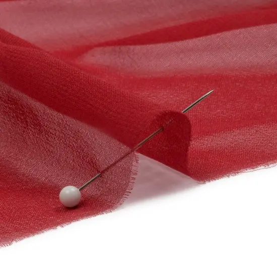 1 Yard Luxury Brick Red Silk Chiffon Fabric Solid Lightweight Sheer Material 54 Inch Width {2}