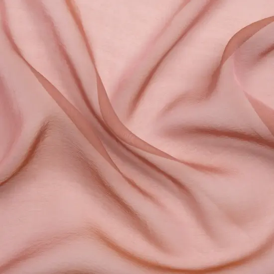 1 Yard Lightweight Silk Voile Fabric 54" Wide Iridescent Rose & Bronze for Scarves & Draping {1}