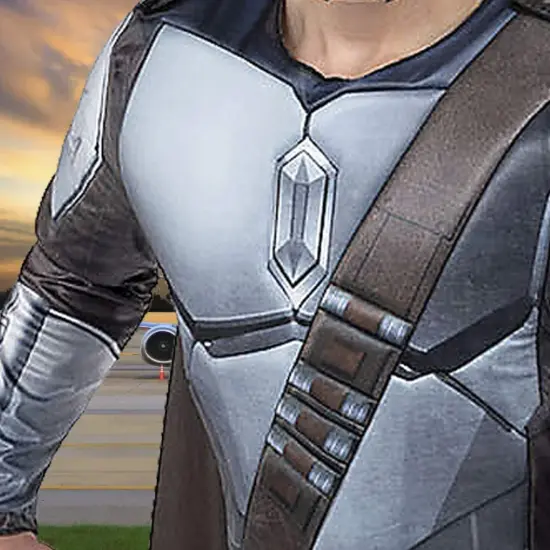 The Mandalorian Adults Qualux Costume Star Wars Bounty Hunter Outfit {2}