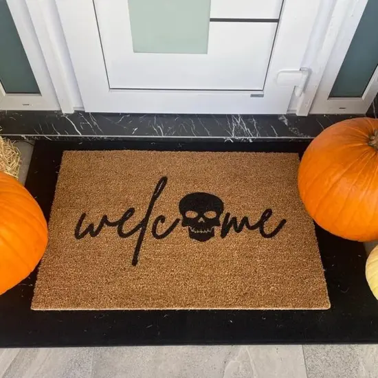Reusable Large Welcome Ghost Skeleton Stencil Spider Web Spooky Trick or Treat(6 Door Mats) {4}