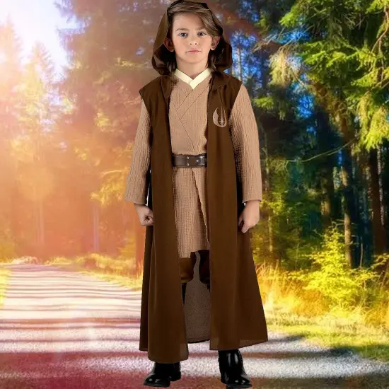 Kids Obi-Wan Kenobi Qualux Costume, Star Wars Jedi Robe Outfit {1}