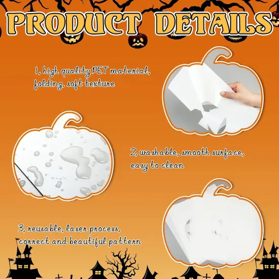 8 Pcs Large Pumpkin Stencils(Pumpkin) {3}