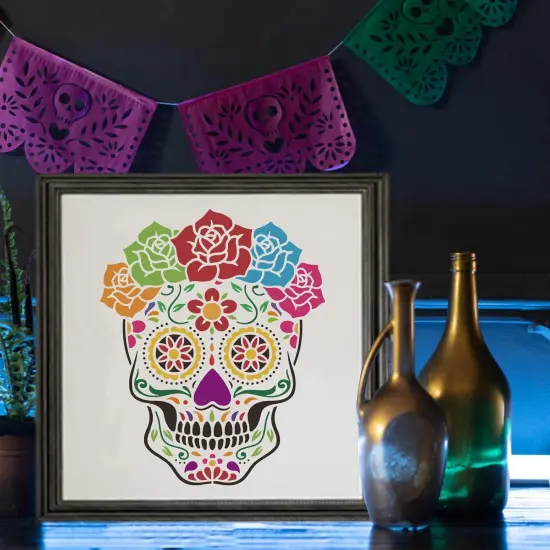 Pirate Skull Stencil Template(6x612x12 inch Mexico Sugar Skull Starry Painting Art Template(Painting) {1}
