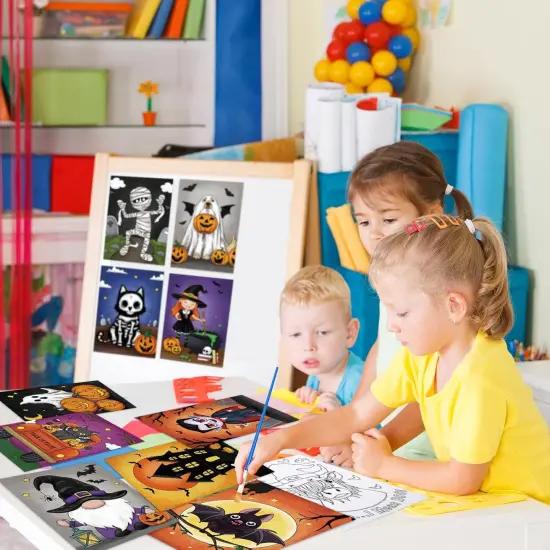 Anseal 12 Packs Halloween Pre Drawn Canvas to Pain(halloween) {1}