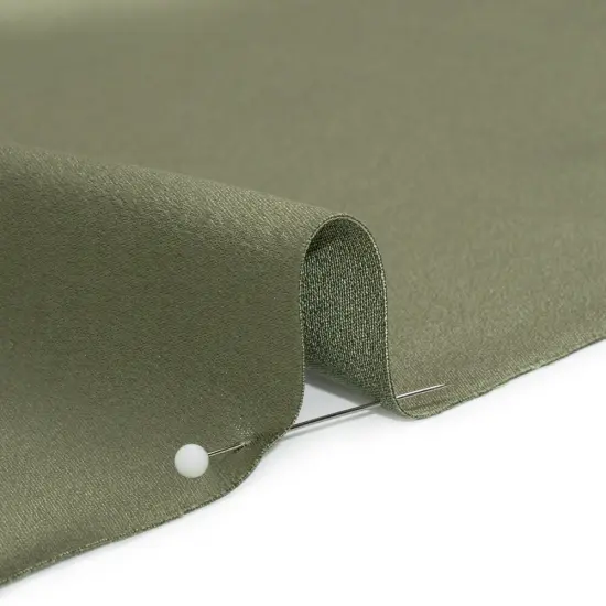1 Yard Oil Green Silk Crepe Back Satin Smooth Soft Elegant Designer Fabric 44 inch Width {2}