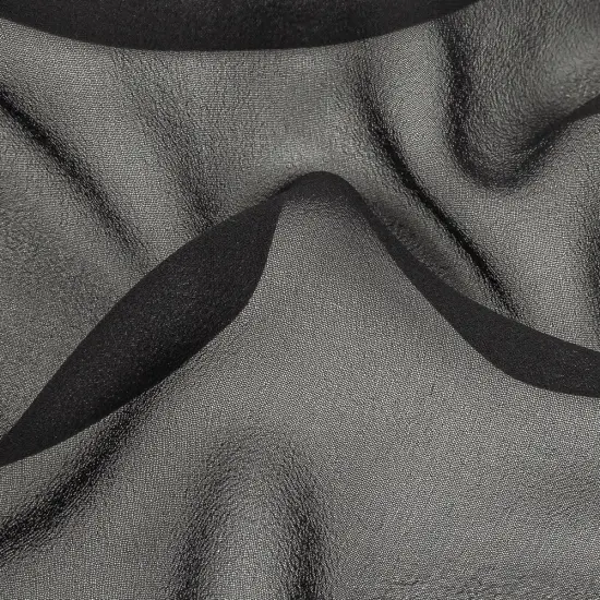 1 Yard Premium Black Silk Georgette Lightweight Fabric for Evening Wear 53 Inch Width {2}