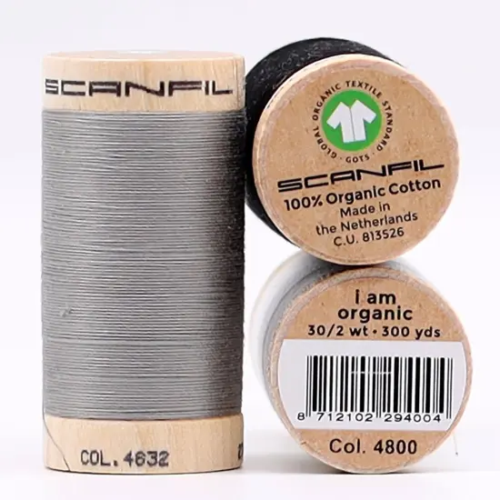 30wt Organic Pima Cotton Thread Trio Set 3ct Achromatic 300 Yards Spools {2}