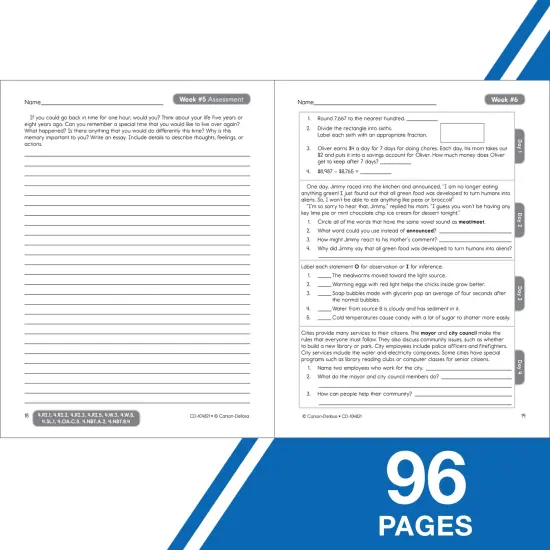 Carson Dellosa Common Core 4 Today 4th Grade Workbook, 40 Weeks of Math, Language Arts, Science, and Social Studies Activities, Classroom or Homeschool Curriculum {4}
