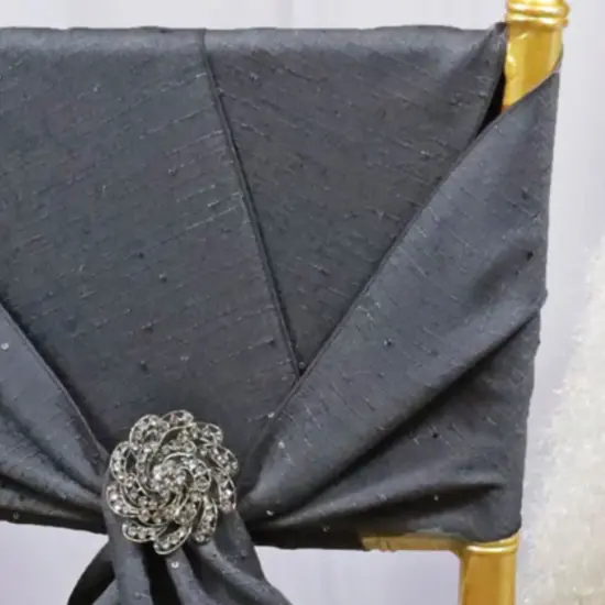 10 Pieces Pewter or Charcoal Sequin Burlap Chair Sashes, 8"x108" Rustic Glam Event Decor {3}