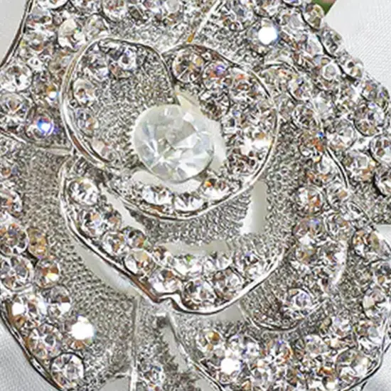 Rose Rhinestone Chair Sash Buckle Silver Metal Accent 2 Inch Width {4}