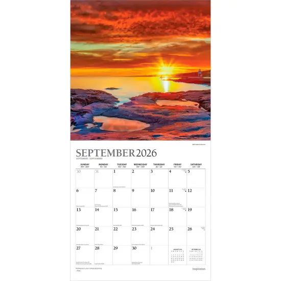 Inspiration | 2026 12 x 24 Inch (Hanging) Monthly Square Wall Calendar | Foil Stamped Cover {4}