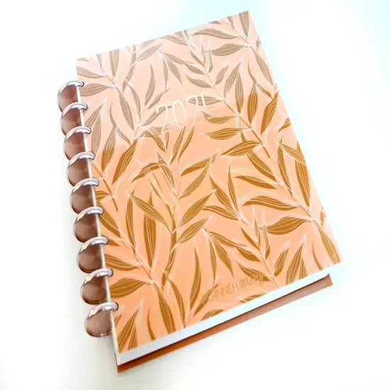 2025 Planner - Horizontal Layout, Disc Bound - "Golden Leaves" (#707) {2}