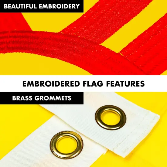 G128 - 6 Feet Tangle Free Spinning Flagpole (Black) New Mexico Flag Brass Grommets Embroidered 3x5 ft (Flag Included) Aluminum Flag Pole {4}