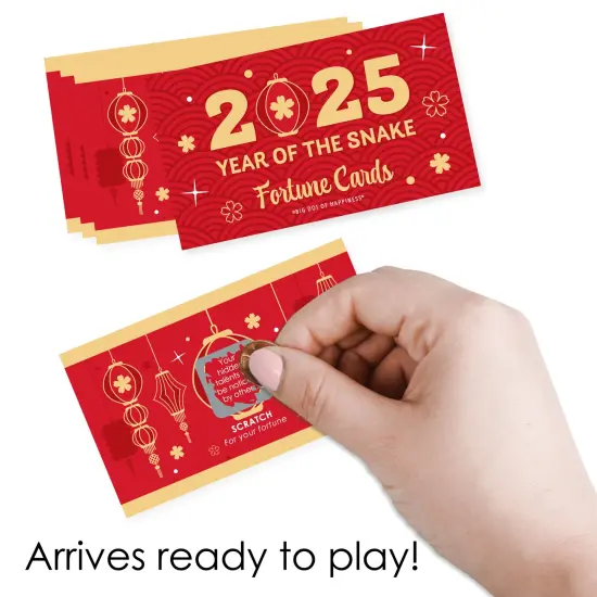 Big Dot of Happiness Lunar New Year - 2025 Year of the Snake Game Scratch Off Fortune Cards - 22 Count {3}