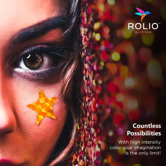 Rolio - 1 Jar Vibrant Holographic Glitter (Cognac Amber) - 1 oz {3}