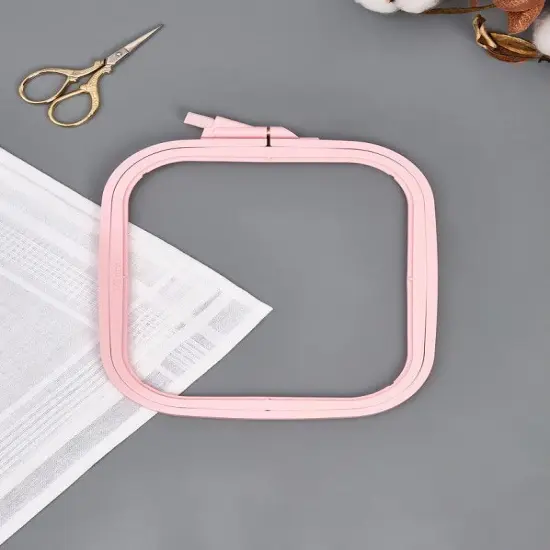 Plastic Square Hoop Nurge 170-14 Pastel Pink {1}