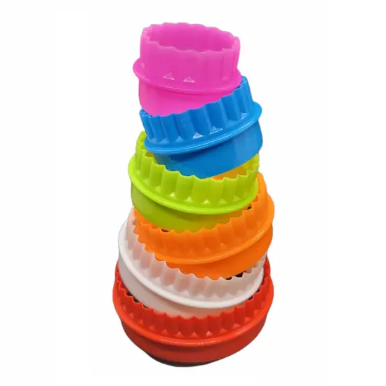 Handy Housewares 6pc Scalloped Biscuit/Cookie Dough Cutter Set, Round & Flower Edged, Dishwasher Safe, Plastic {5}