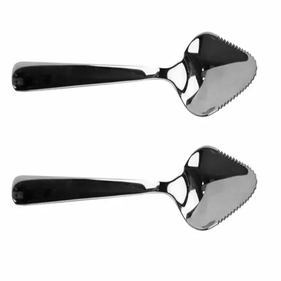 HIC 2pc Stainless Steel Grapefruit Spoons - Serrated Knife Edge Fruit Scoop {4}
