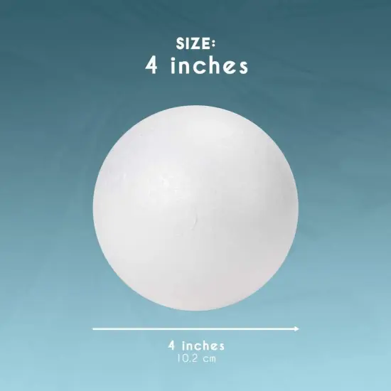 Two Halve Foam Balls for Arts and Crafts Supplies (4 In, 4 Pack) White {4}
