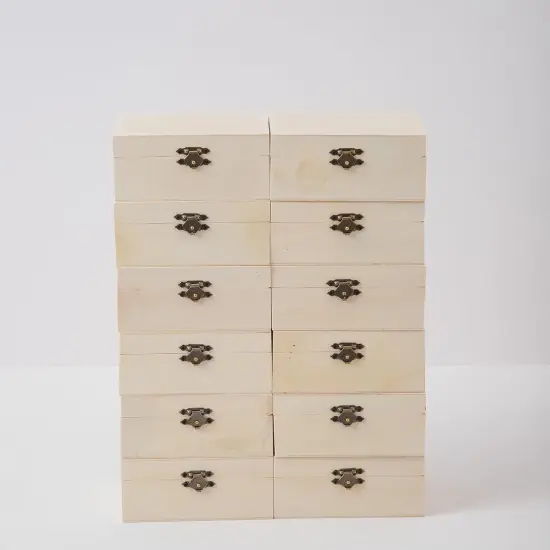 8 pcs Wooden box Holder Desk DIY Wooden Boxes 5X3.9X2.3 In Desktop Organizer Organizer School {2}