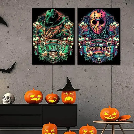 6 Pack Halloween Diamond Painting Kits for Adults - 5D Horror Diamond Art Kits for Adults,Full Drill Diamond Dots DIY Diamonds Pictures Gem Crafts for Home Wall Decor Gifts {4}