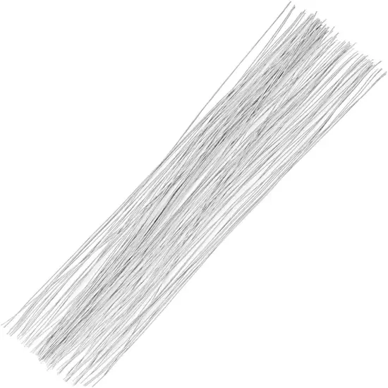 100 Pcs Floral Wire, 26 Gauge White Florist Wire - 14 Inch for Crafts, Bouquet Stem Wrapping, Wreath Making, Flower Arrangement Supplies {4}