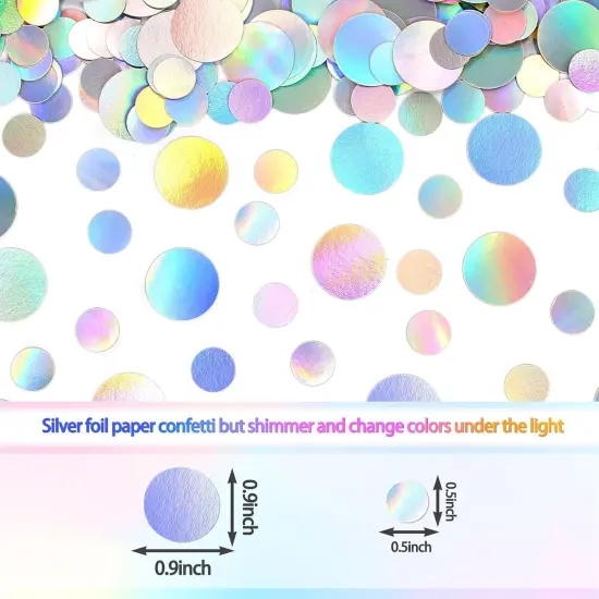 400PC Circle Dots Iridescent Confetti for Birthday Decorations Round Table Scatter for Wedding Baby Shower Bachelorette Bridal Shower Party Supplies {5}