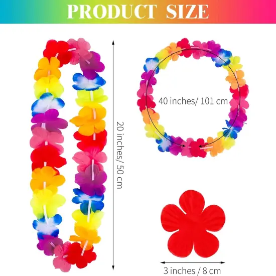 150 Pieces Assorted Hawaiian Leis Necklace Tropical Flower Garland, Luau Party Decorations {2}