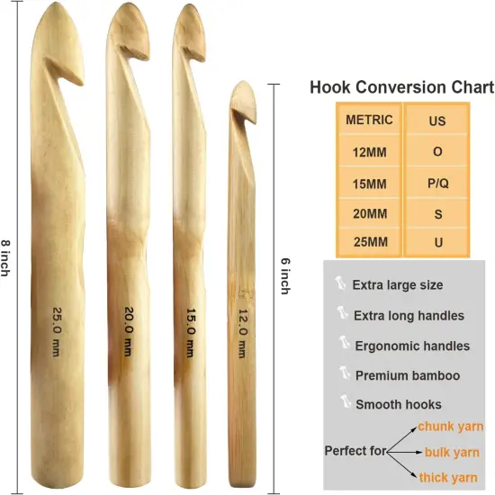 Mdoker Huge Crochet Hook Set Size {3}