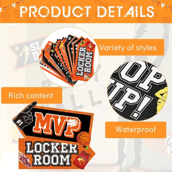 20 Pieces Basketball Party Sign Basketball Themed Party Decoration Supplies Kids Teenagers Boys B-Day Photo Prop {3}