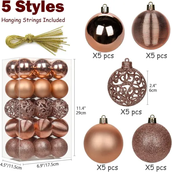 30PCS 2.36" Christmas Ball Ornaments {5}