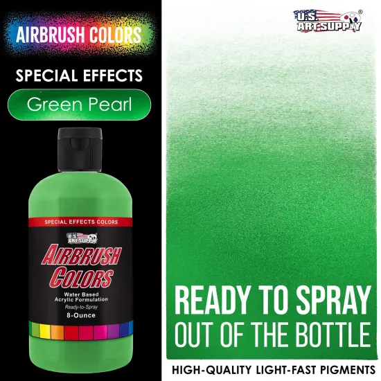 Green Pearl, Pearlized Special Effects Acrylic Airbrush Paint, 8 oz. {2}