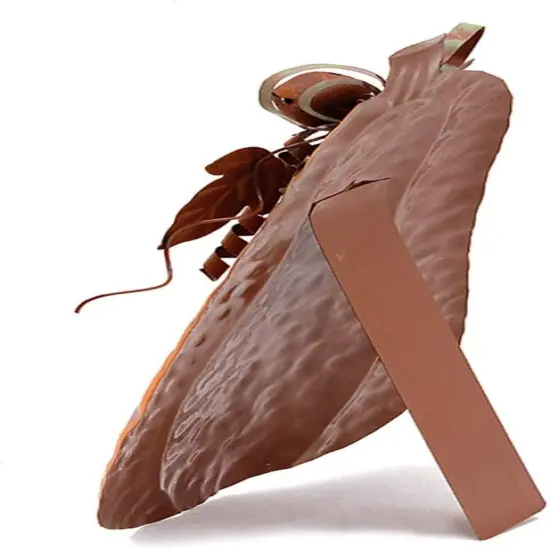 Metal Flat Pumpkin Indoor Outdoor Fall Decoration - Orange {5}