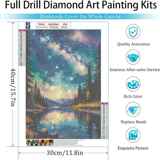 12x16inch - DIY Starry Sky Diamond Painting Kits for Adults Beginners {4}