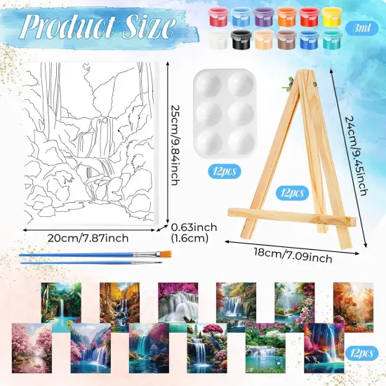 12 Pack Pre Drawn Canvas for Painting Sip and Paint Kit {2}