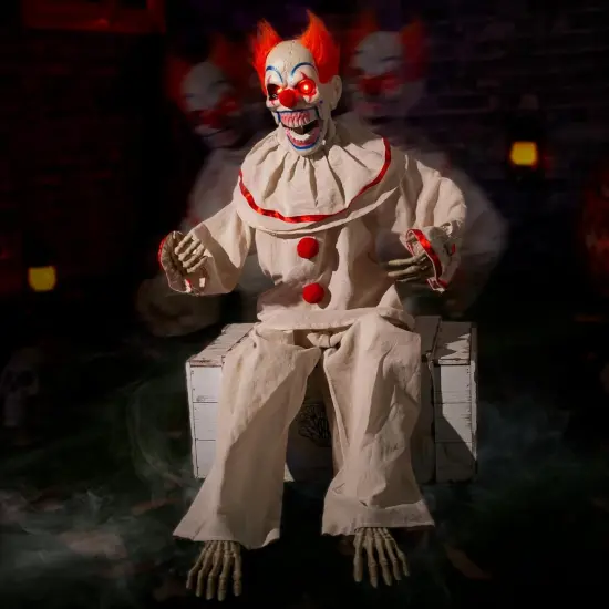 Halloween Animatronic Sitting Clown {1}