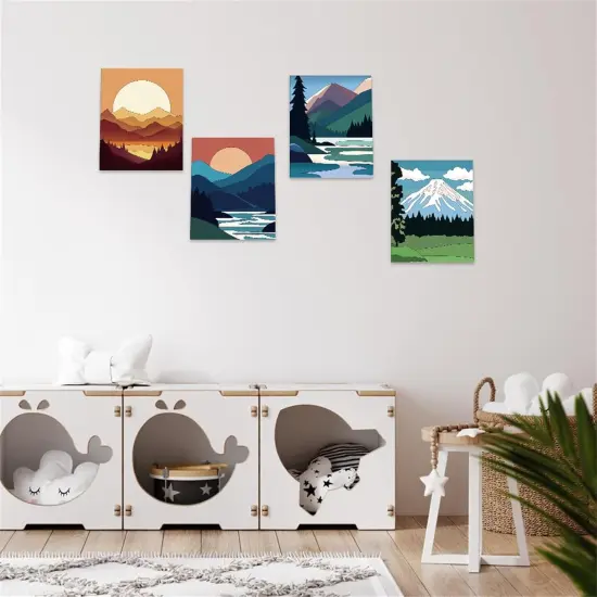 12 Pcs Pre Drawn Canvas to Paint for Adults - Landscape {5}