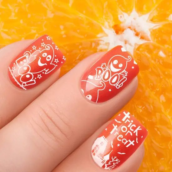 4 Pieces Halloween Nail Art Plates {4}