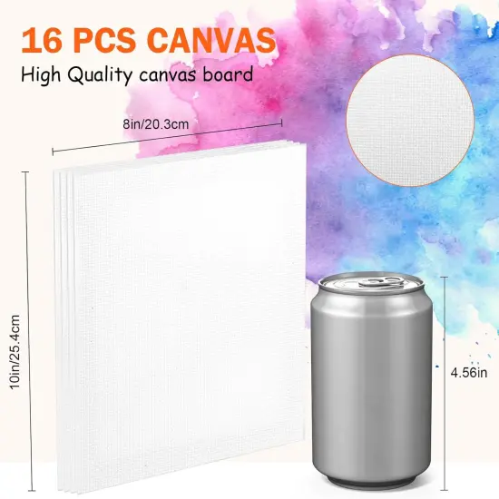 Art Canvas Painting Kit with Brushes & Paint Trays for Kids {3}