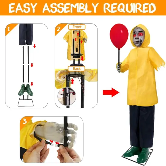 4 Ft Life Size Animatronics Prop with Glowing Balloon {6}