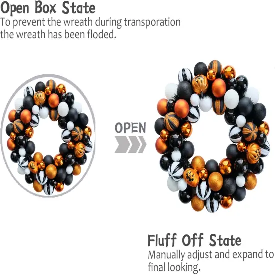 Happy Halloween Wreath for Front Door - Ball Wreaths {5}