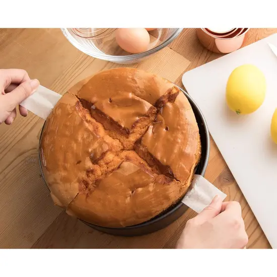 100 Pack 9 Inch Wood Pulp Round Parchment Paper for Baking - Precut, Nonstick Cake Pan, Cheesecake Liners with Easy Lift Tabs for Home or Professional Cooks (White) {3}