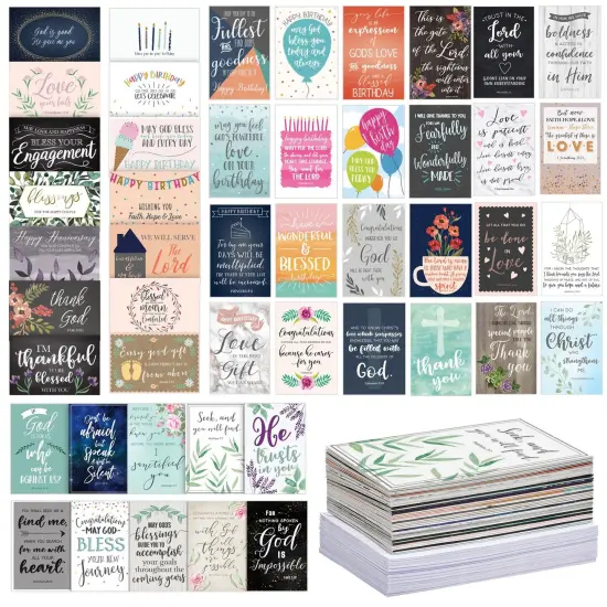 48 Pack All Occasion Cards Assortment Box with Envelopes, 4x6 Christian Greeting Cards, Religious Blank Notes for Birthday, Thank You, and Wedding {1}