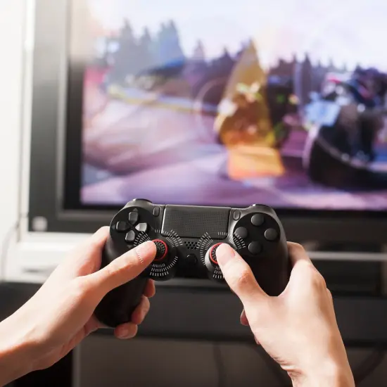 4pcs Thumb Grips for PS4 Controller Xbox One Xbox 360 Black/Red Silicone Caps Analog by Insten for Sony PlayStation 2 3 4 Controller {7}