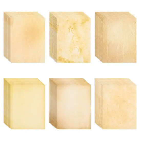 48 Sheets Vintage Style Aged Paper for Writing Letters, Scrapbooking, Invitations, Certificates, Crafts (8.5x11 In) Brown {1}