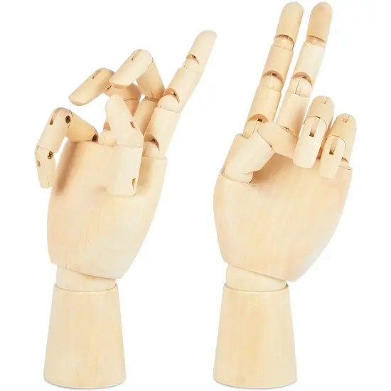 Bright Creations Posable Hand Model for Art, Left and Right Mannequin (7 Inches, 2 Pack) Brown {6}