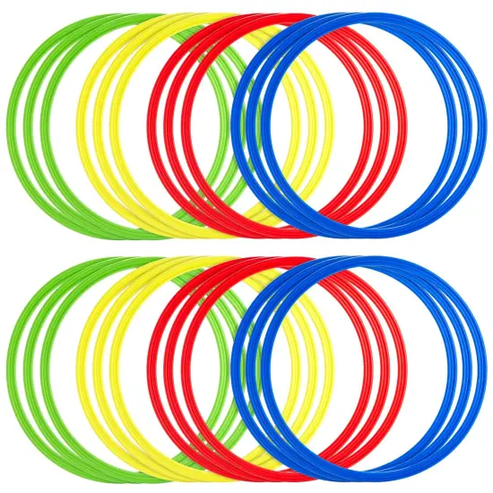 24 Pack Agility and Speed Training Rings for Trainers, Gyms, Athletics, Exercise (15.75 Inches) Multicolor {1}